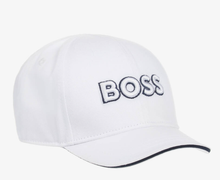 Load image into Gallery viewer, HUGO BOSS Boys White Logo Cap
