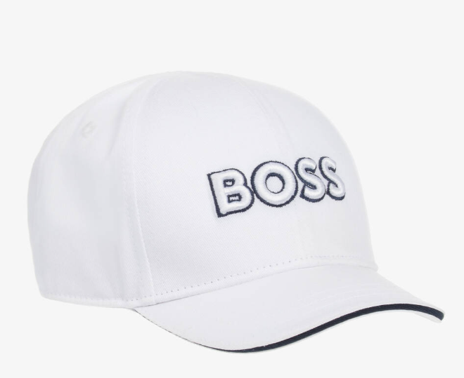 HUGO BOSS Boys White Logo Cap