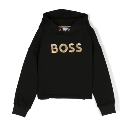 HUGO BOSS Girl logo-embroidered jersey-knit hoodie