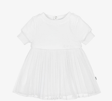 Load image into Gallery viewer, HUGO BOSS Baby Girls White Pleated Chiffon Dress
