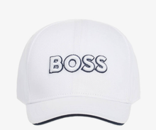 Load image into Gallery viewer, HUGO BOSS Boys White Logo Cap
