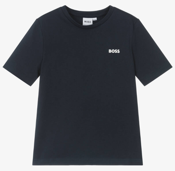 HUGO BOSS Boys Blue Cotton T-Shirt