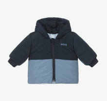 Load image into Gallery viewer, HUGO BOSS Baby Boys Blue Reversible Puffer Coat
