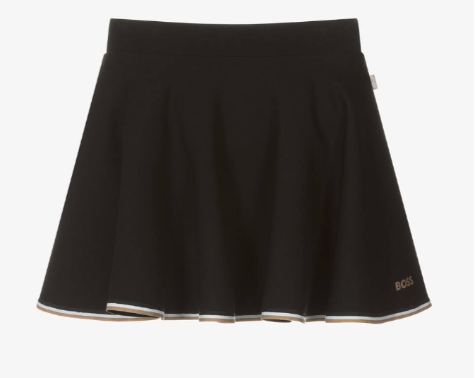 HUGO BOSS Girls Black Milano Jersey Skater Skirt