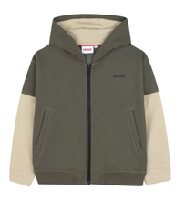 Load image into Gallery viewer, HUGO colour-block zip-up hoodie
