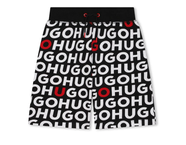 HUGO monogram-print drawstring Bermuda shorts