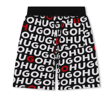 Load image into Gallery viewer, HUGO monogram-print drawstring Bermuda shorts
