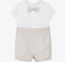 Load image into Gallery viewer, PATACHOU Baby Boys Ivory &amp; Beige Linen Shortie
