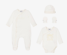 Load image into Gallery viewer, HUGO BOSS Ivory Cotton Monogram Babysuit Set
