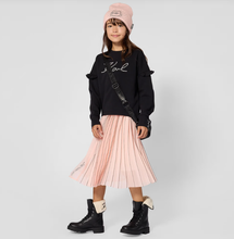 Load image into Gallery viewer, KARL LAGERFELD Girls Black Sweatshirt with Signature Logo Design
