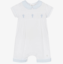 Load image into Gallery viewer, PATACHOU Baby Boys White &amp; Blue Piqué Shortie
