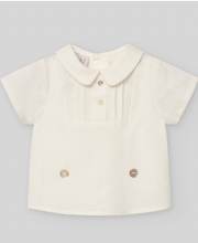 Load image into Gallery viewer, PAZ RODRIGUEZ BABY LINEN SHORTS AND SHIRT SET
