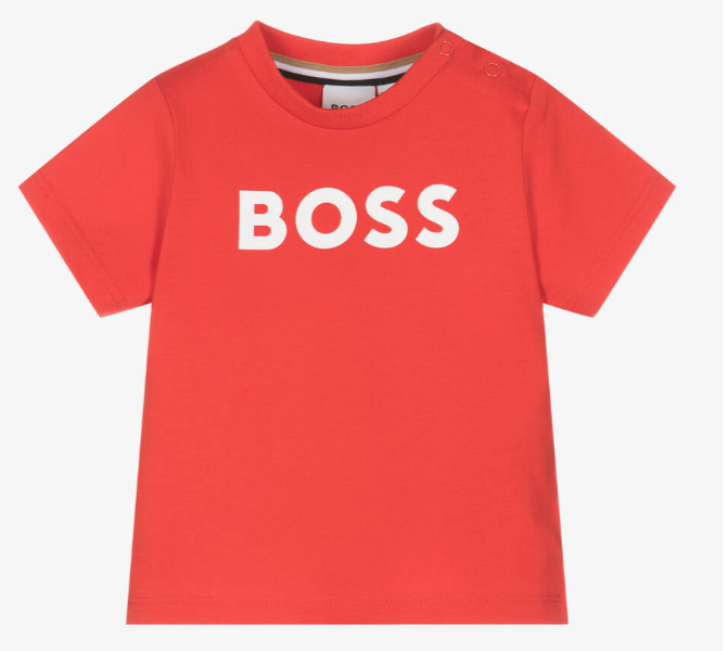 HUGO BOSS Boys Red Cotton T-Shirt