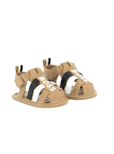 Load image into Gallery viewer, HUGO BOSS Beige Logo Print Sandals
