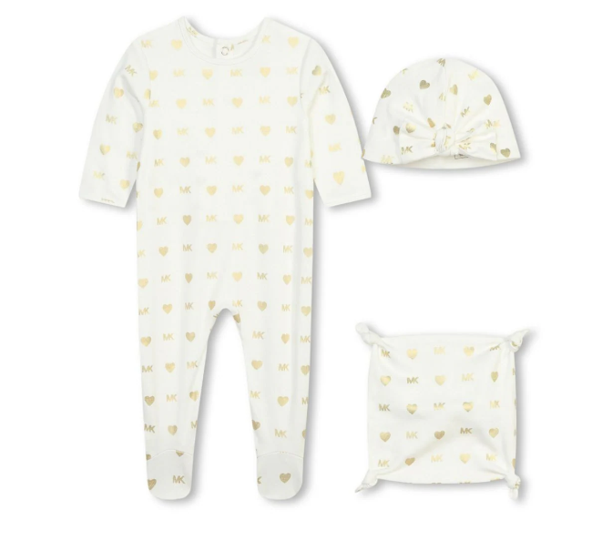 MICHAEL KORS monogram-print cotton babygrow set