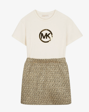 Load image into Gallery viewer, MICHAEL KORS logo-print tweed-skirt casual dress
