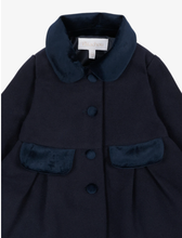 Load image into Gallery viewer, PATACHOU Velvet-trim pleated coat
