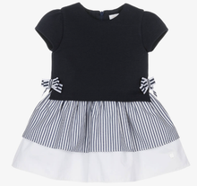 Load image into Gallery viewer, PATACHOU Girls Navy Blue &amp; White Cotton Dress
