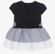 Load image into Gallery viewer, PATACHOU Girls Navy Blue &amp; White Cotton Dress
