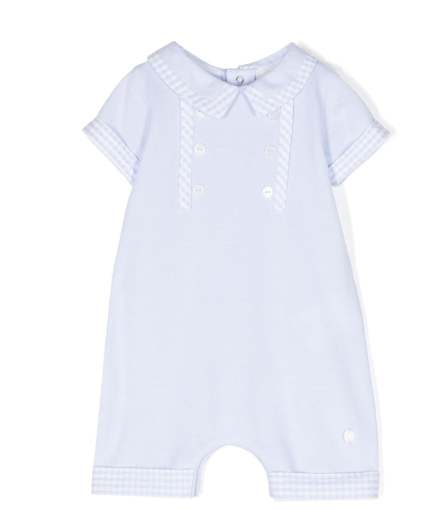 PATACHOU check pattern-detail cotton romper