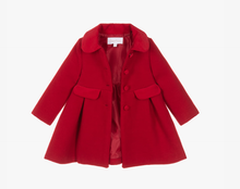 Load image into Gallery viewer, PATACHOU Girls Red Felted Coat with Velvet Trims
