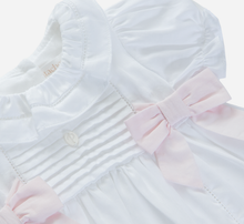 Load image into Gallery viewer, PATACHOU White dress in cotton satin with White bows
