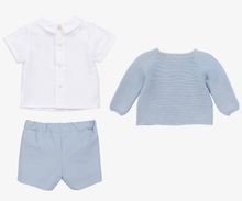 Load image into Gallery viewer, PAZ RODRIGUEZ Baby Boys Blue Cotton Shorts Set
