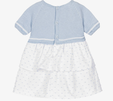 Load image into Gallery viewer, PAZ RODRIGUEZ Baby Girls Blue &amp; White Cotton Dress
