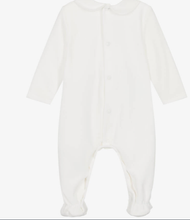 Load image into Gallery viewer, PAZ RODRIGUEZ Ivory Velour Collared Babygrow
