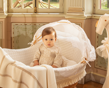 Load image into Gallery viewer, PATACHOU Beige floral print dress with smock details
