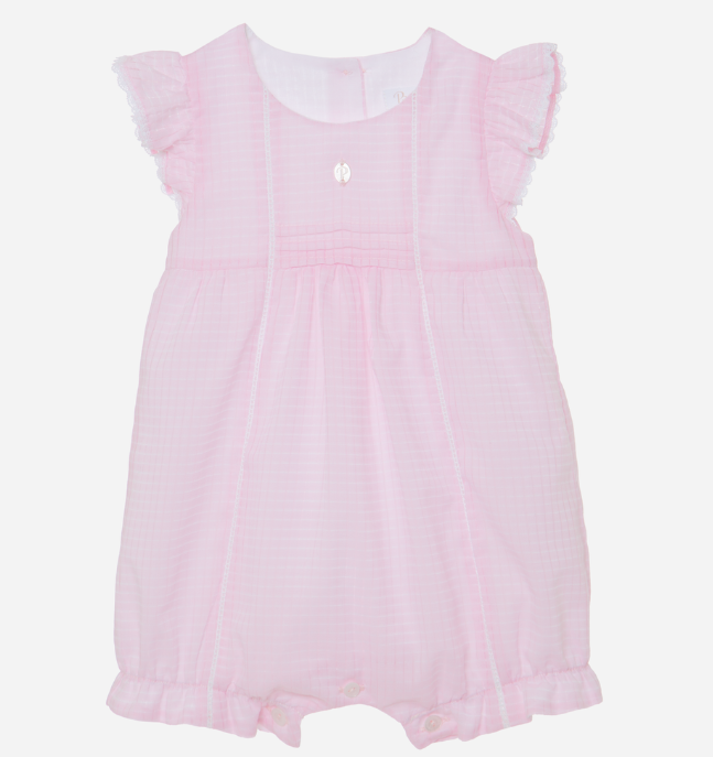 PATACHOU Pink textured cotton romper