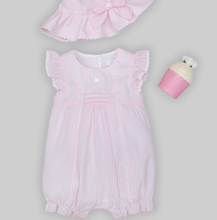 Load image into Gallery viewer, PATACHOU Pink textured cotton romper
