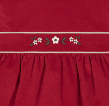 Load image into Gallery viewer, PAZ RODRIGUEZ Baby Girls Red Velvet Dress with Floral Embroidery
