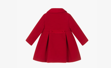 Load image into Gallery viewer, PATACHOU Girls Red Felted Coat with Velvet Trims
