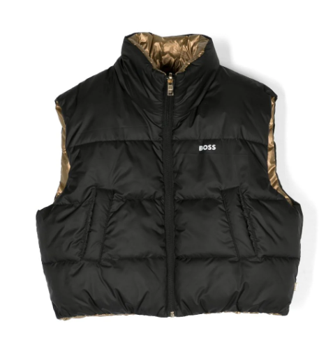 HUGO BOSS reversible logo-print padded gilet