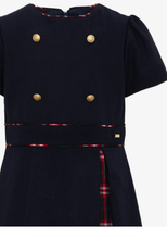 Load image into Gallery viewer, PATACHOU tartan-panel button-embellished dress
