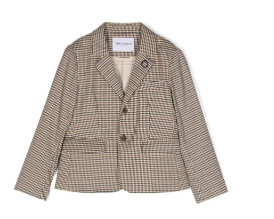 TRUSSARDI check-pattern single-breasted blazer