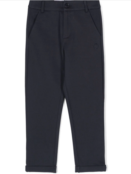 TRUSSARDI JUNIOR logo-embroidered straight-leg trousers