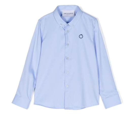 TRUSSARDI JUNIOR logo-embroidered button-down shirt