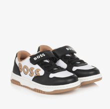 Load image into Gallery viewer, HUGO BOSS Boys White &amp; Black Velcro Trainers
