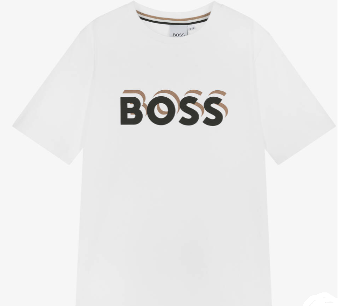 HUGO BOSS Teen Boys White Cotton T-Shirt