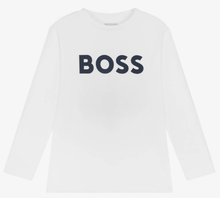 Load image into Gallery viewer, HUGO BOSS Boys White Logo Cotton T-Shirt
