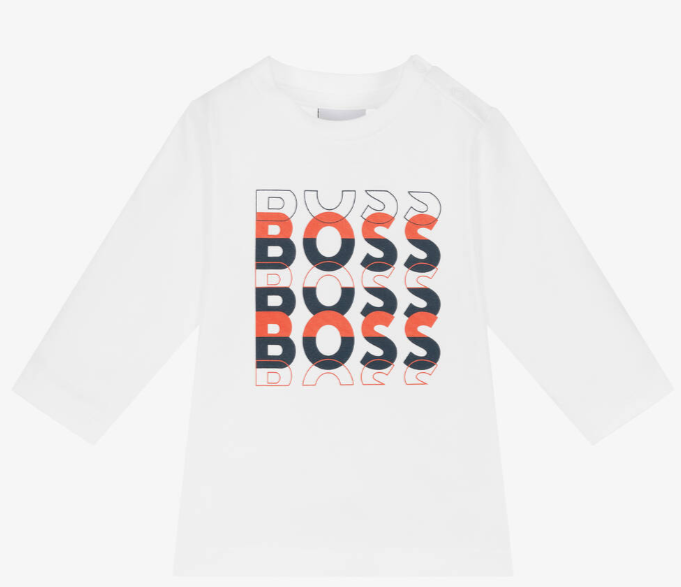 HUGO BOSS Baby Boys White Cotton Jersey Top