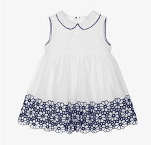 Load image into Gallery viewer, PATACHOU Girls White &amp; Blue Cotton Dress
