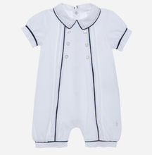 Load image into Gallery viewer, PATACHOU White romper with marine trims
