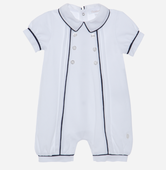 PATACHOU White romper with marine trims