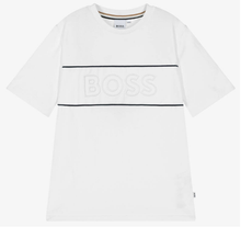 Load image into Gallery viewer, HUGO BOSS Teen Boys White Cotton Piqué T-Shirt
