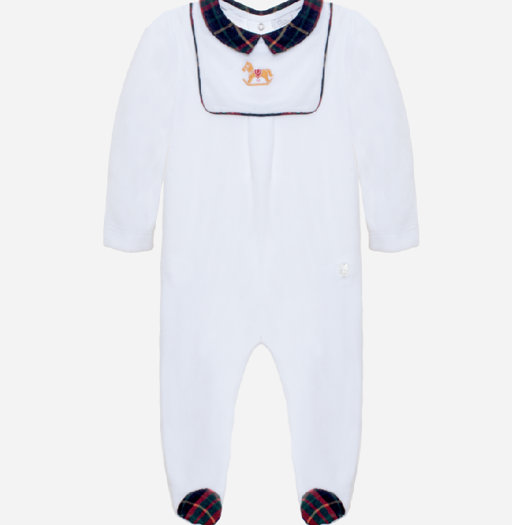 PATACHOU White velour babygrow