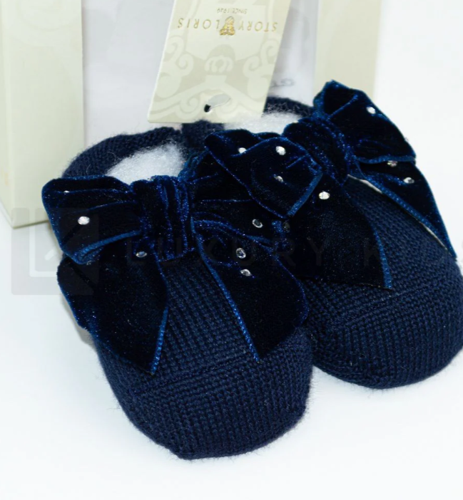STORY LORIS wool booties with velvet bow