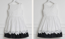 Load image into Gallery viewer, Aletta Cotton White and Navy Dress
